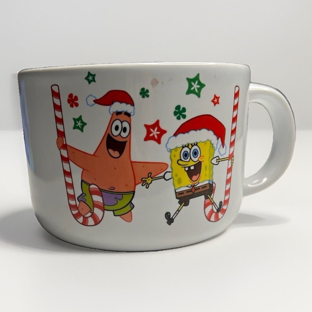 Nickelodeon Spongebob Squarepants & Patrick Candy Cane Christmas Ceramic Mug